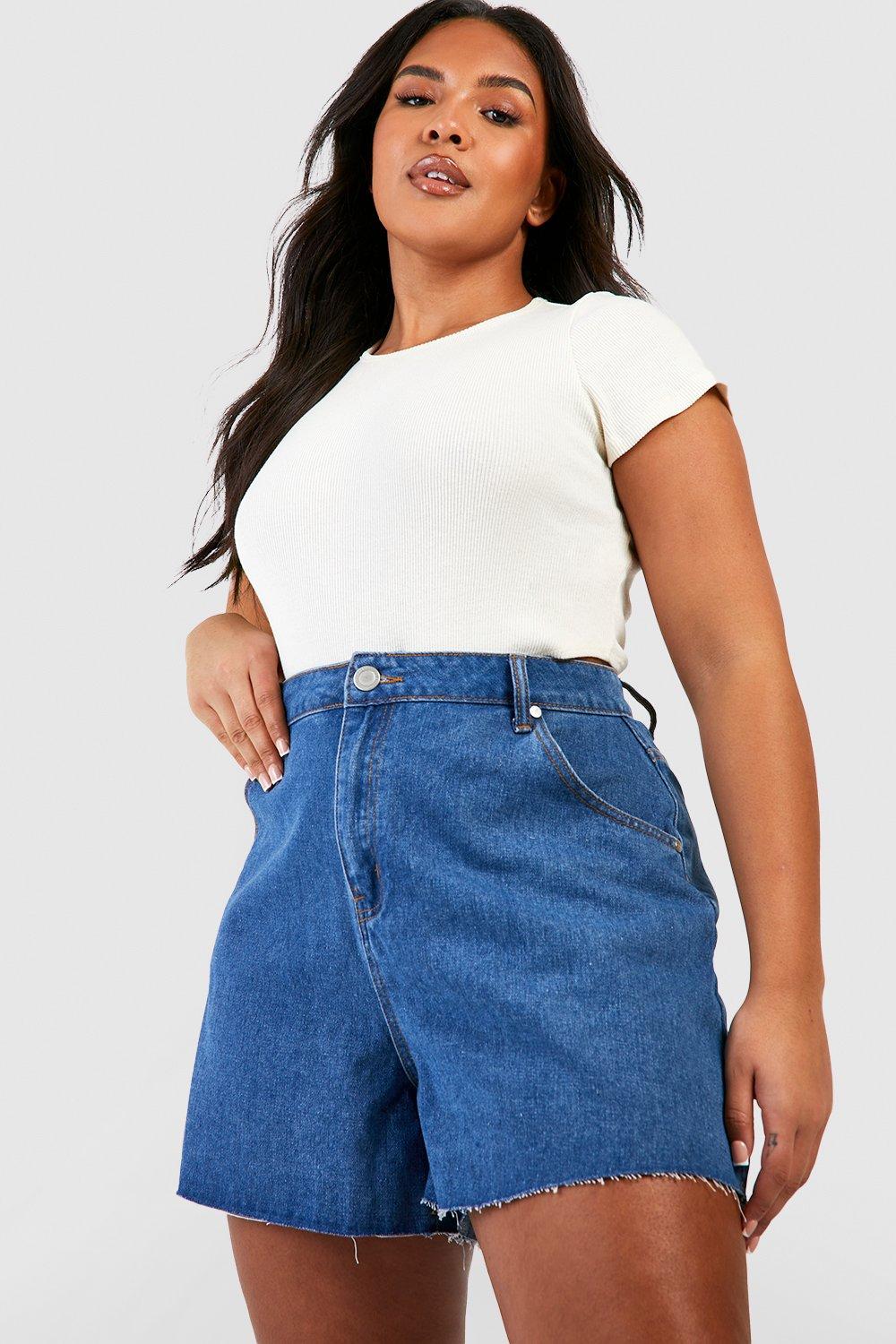 Grande taille Short mom delave boohoo FR